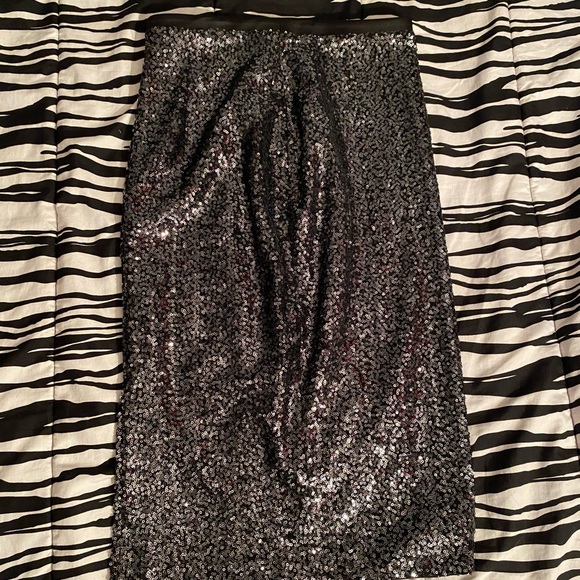 Express black slate sequin pencil skirt size 4 - Picture 1 of 2